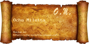 Ochs Miletta névjegykártya